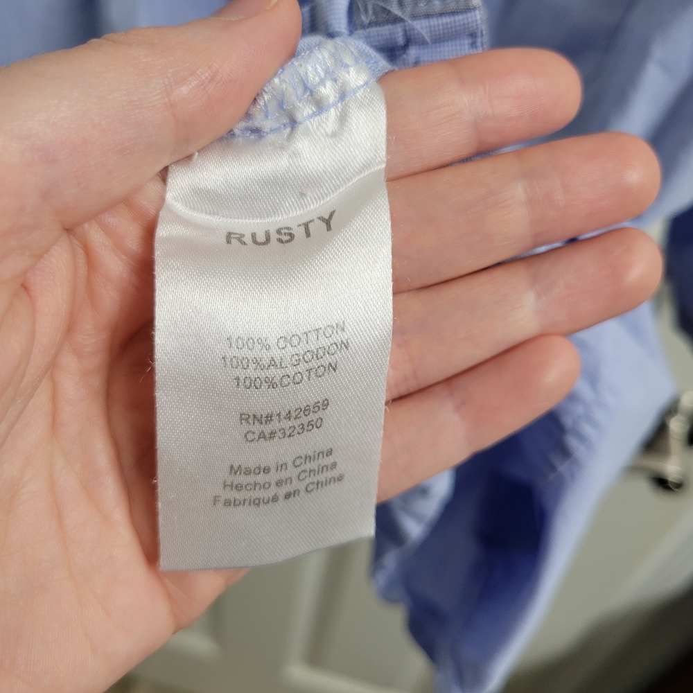 Rusty Men's Light Blue Casual Button Down Shirt - Picture 4 of 6